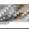 Mexen Rio štvorcová sprchová kabína 80 x 80 cm, pruhy, chrómová + závesný bidet Flat, biela- 860-080-080-01-20-4010