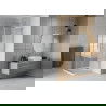 Mexen Rio štvorcová sprchová kabína 80 x 80 cm, pruhy, chrómová + závesný bidet Flat, biela- 860-080-080-01-20-4010