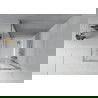 Mexen Rio štvorcová sprchová kabína 90 x 90 cm, pruhy, chrómová + závesný bidet Flat, biela- 860-090-090-01-20-4010