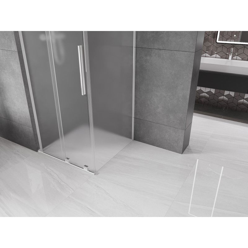Mexen Velar L sprchový kút posuvný 100 x 100 cm, mrazený, chróm - 871-100-100-33-01