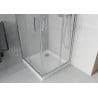 Mexen Rio štvorcová sprchová kabína 80 x 80 cm, matné sklo, chróm + vanička Flat, biela - 860-080-080-01-30-4010