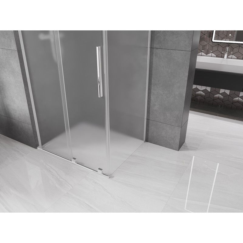 Mexen Velar L posuvný sprchový kút 90 x 100 cm, matný, chróm - 871-090-100-33-01