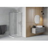 Mexen Rio štvorcový sprchový kút 90 x 90 cm, matný, chróm + Flat vanička, biela - 860-090-090-01-30-4010