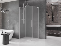Mexen Velar L posuvný sprchovací kút 100 x 80 cm, mráz, chróm - 871-100-080-33-01