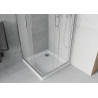 Mexen Rio štvorcový sprchový kút 90 x 90 cm, matný, chróm + Flat vanička, biela - 860-090-090-01-30-4010