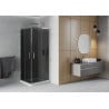 Mexen Rio štvorcový sprchový kút 70 x 70 cm, grafit, chróm + vanička Flat, biela - 860-070-070-01-40-4010