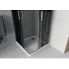 Mexen Rio štvorcový sprchový kút 70 x 70 cm, grafit, chróm + vanička Flat, biela - 860-070-070-01-40-4010