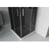 Mexen Rio štvorcová sprchová kabína 70 x 70 cm, grafitová, chróm + vanička Flat, biela - 860-070-070-01-40-4010