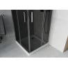 Mexen Rio štvorcový sprchový kút 70 x 70 cm, grafit, chróm + vanička Flat, biela - 860-070-070-01-40-4010