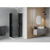 Mexen Rio štvorcový sprchový kút 70 x 70 cm, grafit, chróm + vanička Flat, biela - 860-070-070-01-40-4010