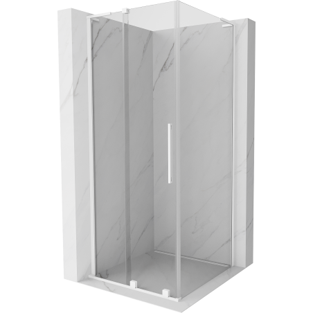 Mexen Velar L posuvná sprchová kabína 100 x 100 cm, transparentná, biela - 871-100-100-03-20