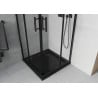 Mexen Rio štvorcová sprchová kabína 80 x 80 cm, transparentnéné, čierna + závesný bidet Flat, čierna - 860-080-080-70-00-4070B