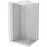 Mexen Velar L posuvný sprchový kút 100 x 80 cm, transparentný, biely - 871-100-080-03-20
