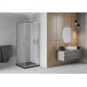 Mexen Rio štvorcový sprchový kút 80 x 80 cm, matný, chróm + vanička Flat, čierny - 860-080-080-01-30-4070