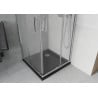 Mexen Rio štvorcový sprchový kút 80 x 80 cm, matný, chróm + vanička Flat, čierny - 860-080-080-01-30-4070