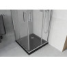 Mexen Rio štvorcový sprchovací kút 90 x 90 cm, mliečny, chróm + plytká vanička, čierna - 860-090-090-01-30-4070