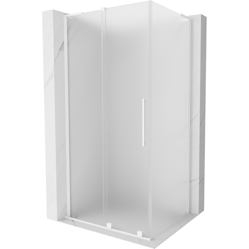 Mexen Velar L posuvná sprchová kabína 100 x 85 cm, mrazené, biele - 871-100-085-33-20