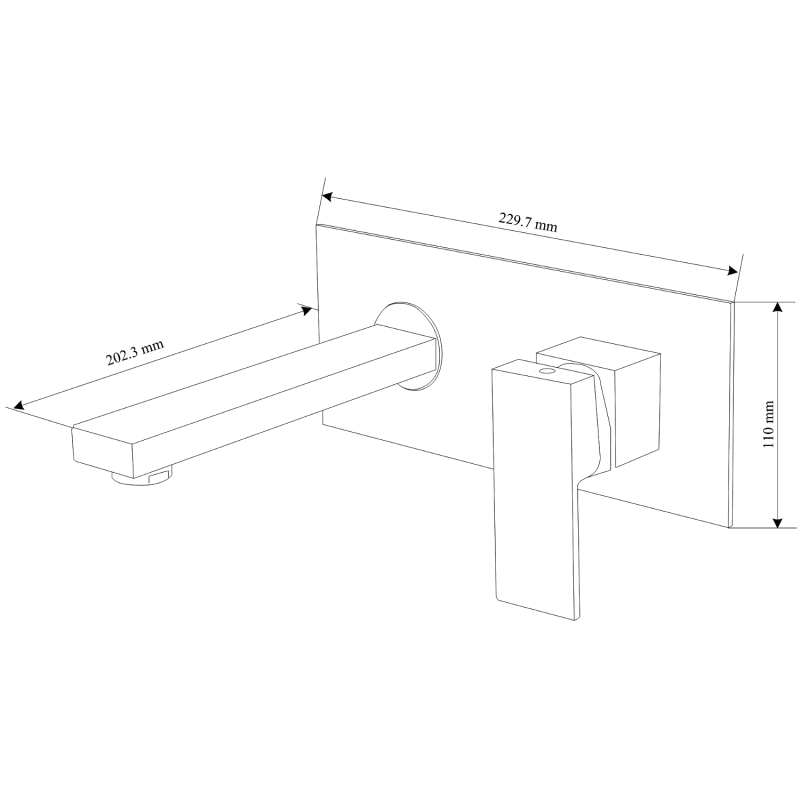 Mexen Cube batéria umývadlová podomietková, chróm - 73115-00