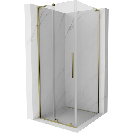 Mexen Velar L sprchový kút posuvný 100 x 100 cm, transparentný, zlatý - 871-100-100-03-50