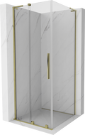 Mexen Velar L posuvná sprchová kabína 100 x 100 cm, priehľadná, zlatá - 871-100-100-03-50