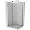Mexen Velar L sprchový kút posuvný 90 x 100 cm, transparentný, zlatý - 871-090-100-03-50