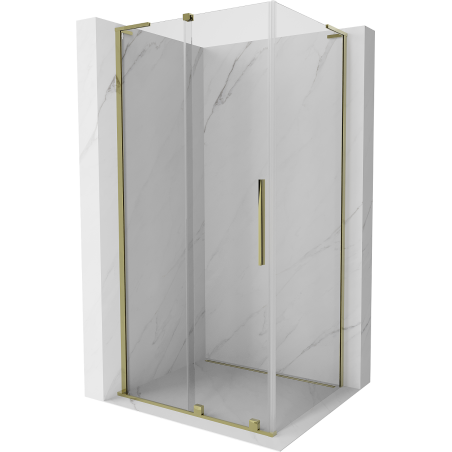 Mexen Velar L sprchový kút posuvný 100 x 85 cm, transparentný, zlatý - 871-100-085-03-50