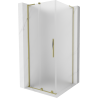Mexen Velar L sprchovací kút posuvný 90 x 90 cm, mrazený, zlatý - 871-090-090-33-50