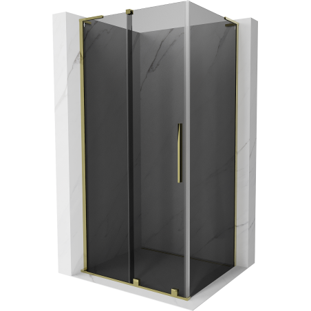 Mexen Velar L zasúvací sprchovací kút 120 x 110 cm, grafit, zlatý - 871-120-110-43-50