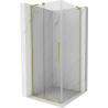Mexen Velar L posuvná sprchová kabína 90 x 90 cm, transparentná, zlatá kartáčovaná - 871-090-090-03-55