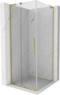 Mexen Velar L posuvná sprchová kabína 90 x 90 cm, transparentná, zlatá kartáčovaná - 871-090-090-03-55