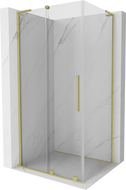 Mexen Velar L zásuvná sprchová kabína 100 x 80 cm, priehľadná, zlatá kartáčovaná - 871-100-080-03-55