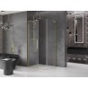 Mexen Velar L zásuvná sprchová kabína 100 x 80 cm, priehľadná, zlatá kartáčovaná - 871-100-080-03-55