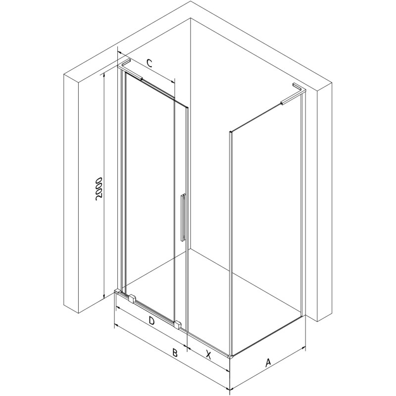 Mexen Velar L zásuvná sprchová kabína 100 x 80 cm, priehľadná, zlatá kartáčovaná - 871-100-080-03-55