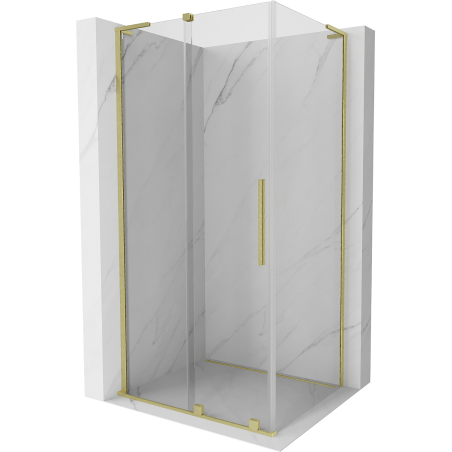 Mexen Velar L sprchový kút posuvný 110 x 90 cm, transparentný, zlatý kartáčovaný - 871-110-090-03-55