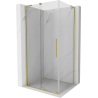 Mexen Velar L sprchový kút posuvný 110 x 90 cm, transparentný, zlatý kartáčovaný - 871-110-090-03-55