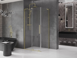 Mexen Velar L posuvná sprchová kabína 120 x 90 cm, transparentná, zlato brúsená - 871-120-090-03-55