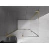 Mexen Velar L sprchový kút posuvný 110 x 90 cm, transparentný, zlatý kartáčovaný - 871-110-090-03-55