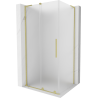 Mexen Velar L sprchový kút posuvný 90 x 80 cm, mrazivý, zlatý brúsený - 871-090-080-33-55
