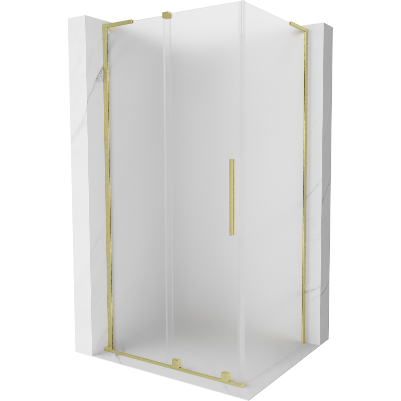 Mexen Velar L sprchová kabína posuvná 100 x 90 cm, matná, zlatá kartáčovaná - 871-100-090-33-55