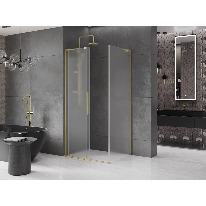 Mexen Velar L posuvná sprchová kabína 100 x 120 cm, ľadová, zlatá brúsená - 871-100-120-33-55