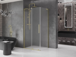 Mexen Velar L zásuvná sprchová kabína 110 x 75 cm, matná, zlatá kartáčovaná - 871-110-075-33-55