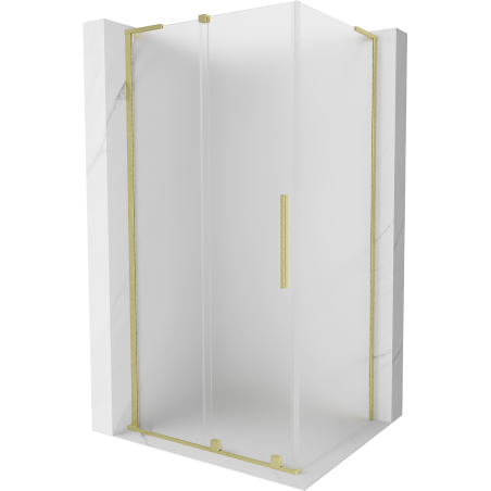 Mexen Velar L posuvná sprchová kabína 120 x 110 cm, mrazené sklo, zlaté kartáčované - 871-120-110-33-55