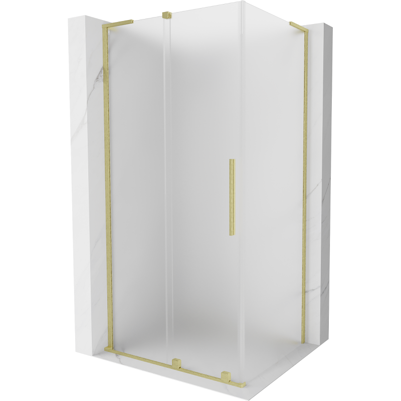 Mexen Velar L posuvná sprchová kabína 120 x 85 cm, ľadová, zlatá kartáčovaná - 871-120-085-33-55