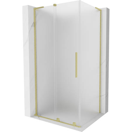 Mexen Velar L posuvná sprchová kabína 120 x 85 cm, ľadová, zlatá kartáčovaná - 871-120-085-33-55