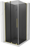 Mexen Velar L sprchový kút posuvný 120 x 120 cm, grafit, zlatý kartáčovaný - 871-120-120-43-55