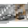 Mexen Rio štvorcová sprchová kabína 90 x 90 cm, transparentnéné, čierna + závesný bidet Flat, čierna - 860-090-090-70-00-4070B