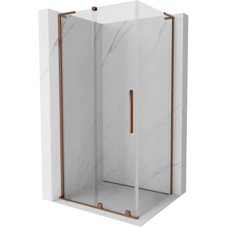 Mexen Velar L sprchová kabína posuvná 90 x 75 cm, transparentná, ružové zlato - 871-090-075-03-60
