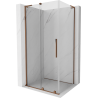 Mexen Velar L sprchovací kút posuvný 100 x 70 cm, transparentný, ružové zlato - 871-100-070-03-60