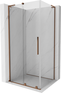Mexen Velar L posuvná sprchová kabína 100 x 90 cm, priehľadná, ružové zlato - 871-100-090-03-60