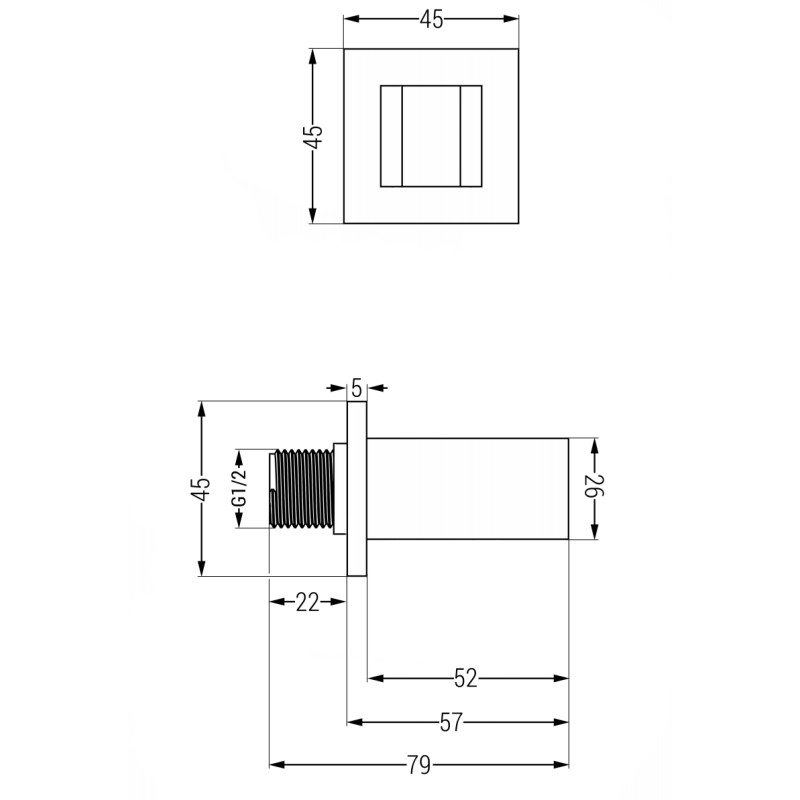 Mexen Cube sprchová konzola, kartáčovaná gun gray - 79350-66